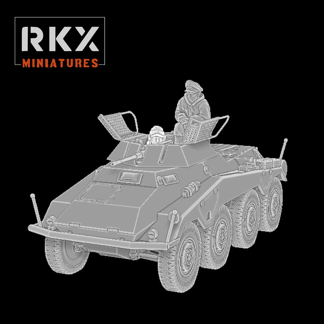 German Sd.Kfz. 234/1 - 3d Printed Scale Model Tank 1:56 / 28mm - RKX Miniatures