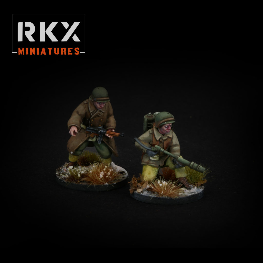 U.S. Flamethrower Team - 3d Printed Scale Models 1:56 / 28mm - 30 Infantry - RKX Miniatures