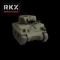 U.S. M4A3(75)W Sherman Tank - 3d Printed Scale Model Tank 1:56 / 28mm - RKX Miniatures