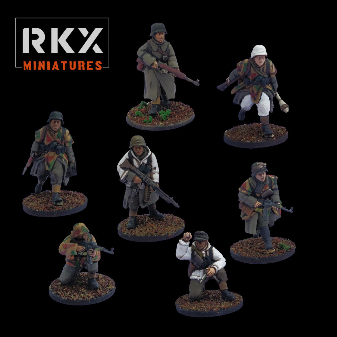 German Volksgrenadier Platoon - 3d Printed Scale Models 1:56 / 28mm - 15 Infantry - RKX Miniatures