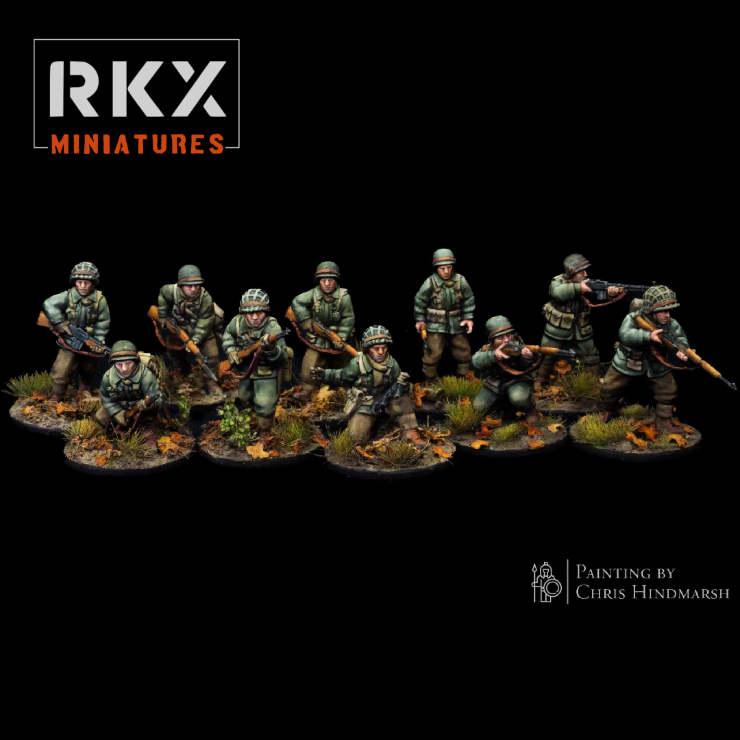 U.S. Rifle Platoon - 3d Printed Scale Models 1:56 / 28mm - 30 Infantry - RKX Miniatures
