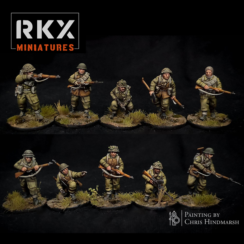 British / Canadian Rifle Section - 3d Printed Scale Models 1:56 / 28mm - 30 Infantry - RKX Miniatures