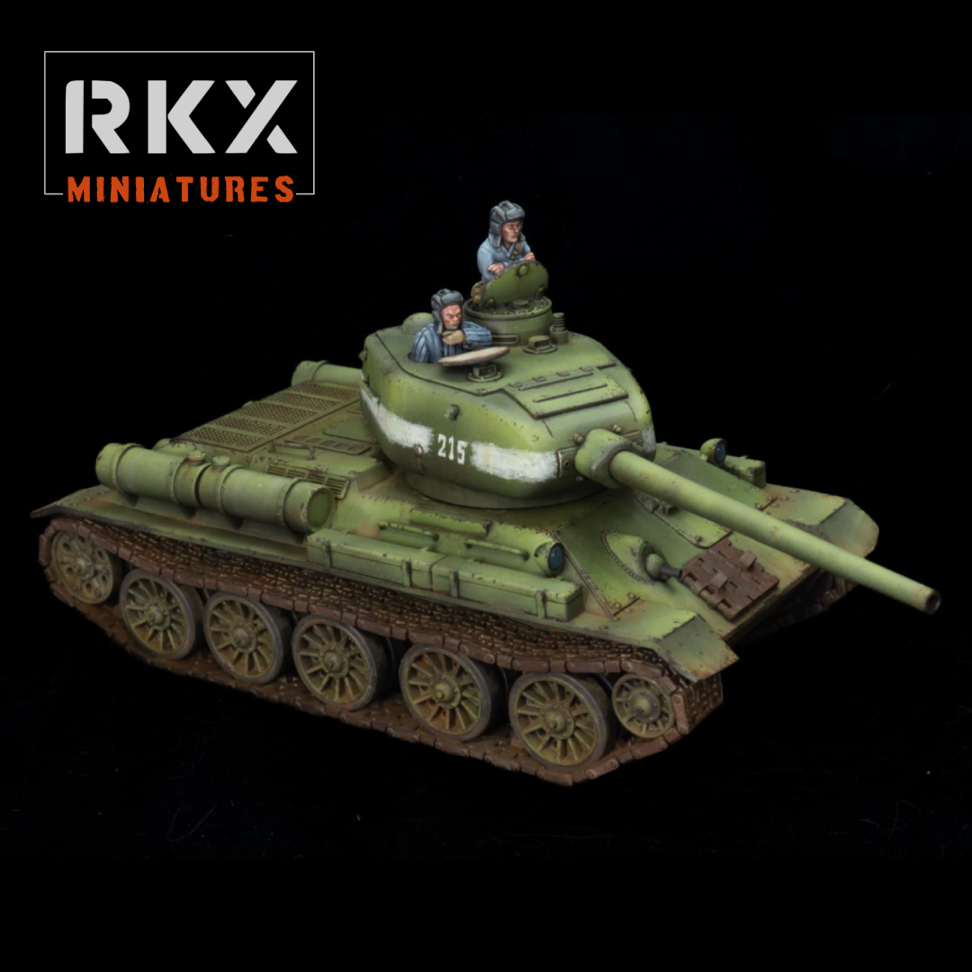 Soviet T-34/85 Tank - 3d Printed Scale Model Tank 1:56 / 28mm - RKX Miniatures