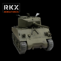 U.S. M4A3(76)W Sherman Tank - 3d Printed Scale Model Tank 1:56 / 28mm - RKX Miniatures