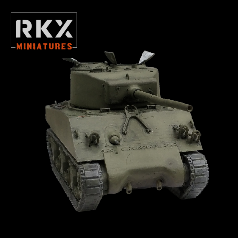 U.S. M4A3(76)W Sherman Tank - 3d Printed Scale Model Tank 1:56 / 28mm - RKX Miniatures