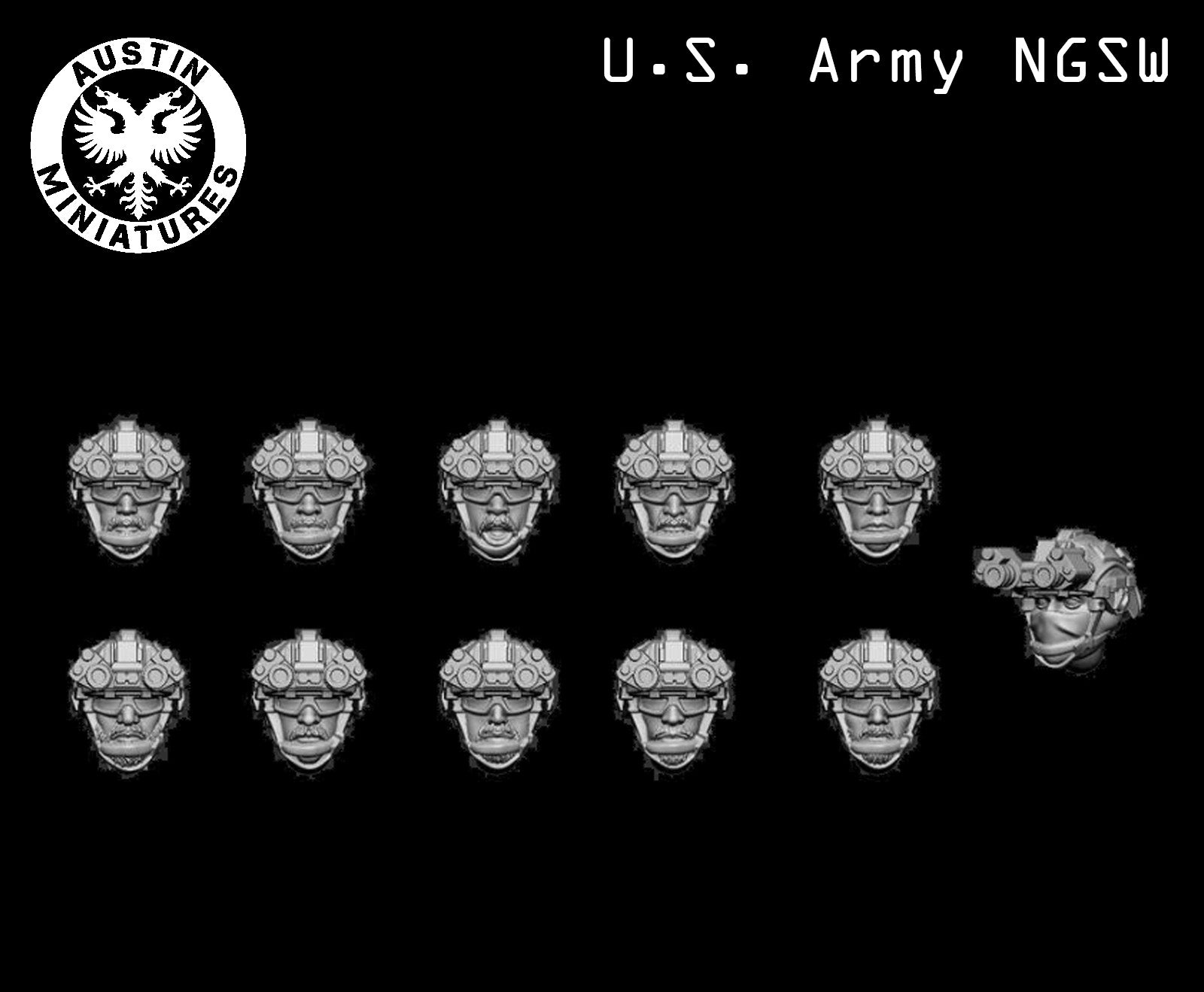 Modern U.S. Army NGSW Squad - 3d Printed Scale Models 1:56 / 28mm - Austin Miniatures