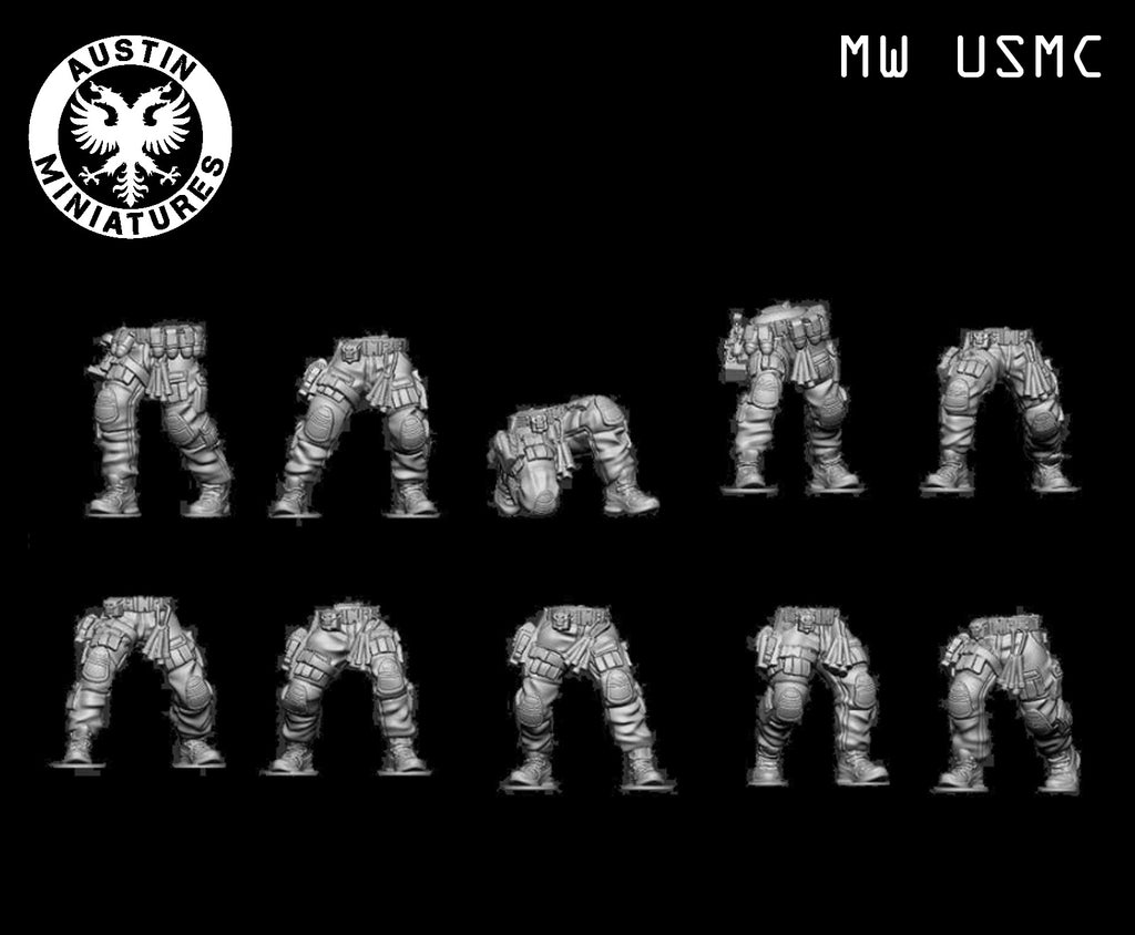Modern USMC Infantry Squad - 3d Printed Scale Models 1:56 / 28mm - Austin Miniatures