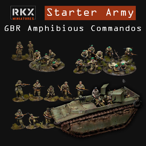 British Amphibious Commando Starter Army - 3d Printed Scale Model Minis 1:56 / 28mm - RKX Miniatures