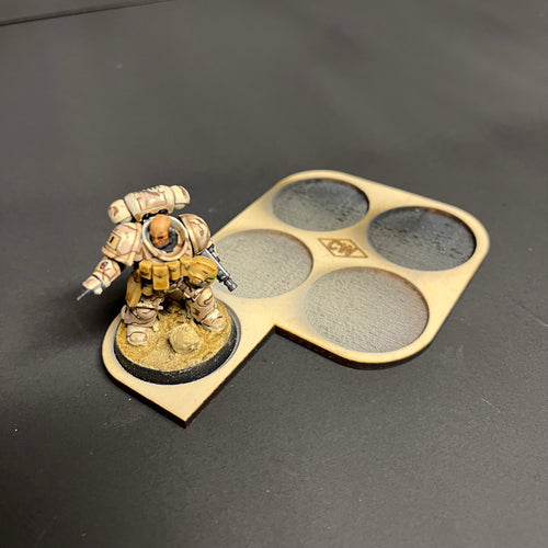 32mm Infantry Movement Trays (2) – Holds 5 (32mm Base) Models Each – Laser Cut 3mm Basswood by COV Werks