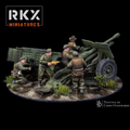 British / Canadian 25-pdr Light Artillery Set - 3d Printed Scale Models 1:56 / 28mm - RKX Miniatures