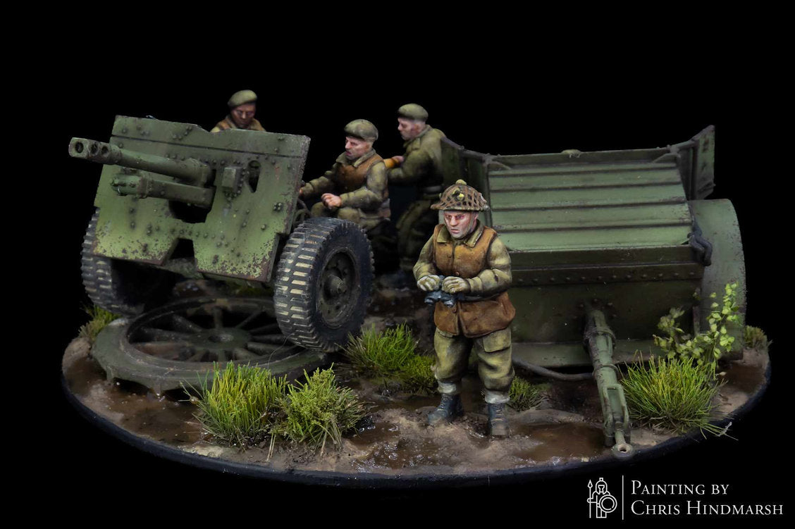 British / Canadian 25-pdr Light Artillery Set - 3d Printed Scale Models 1:56 / 28mm - RKX Miniatures