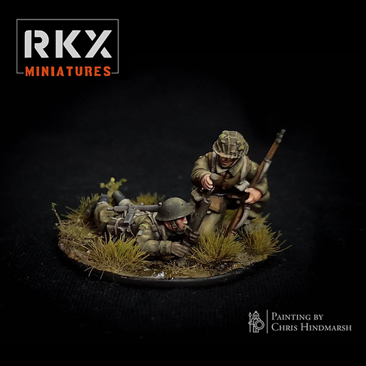 British / Canadian 2" Mortar Team - 3d Printed Scale Models 1:56 / 28mm - RKX Miniatures