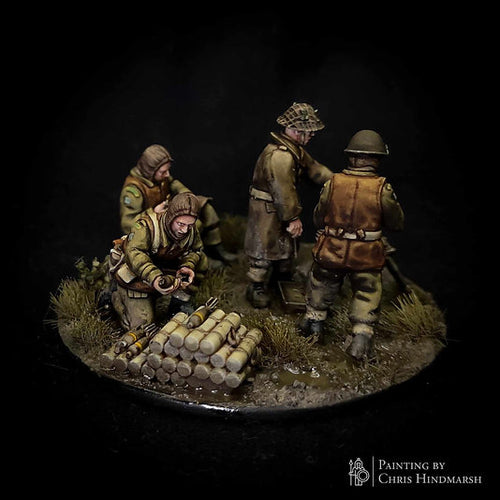 British / Canadian 3" Mortar Team - 3d Printed Scale Models 1:56 / 28mm - RKX Miniatures