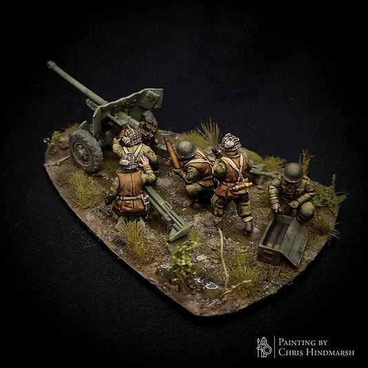 British / Canadian 6-pdr Anti-Tank Gun - 3d Printed Scale Models 1:56 / 28mm - RKX Miniatures