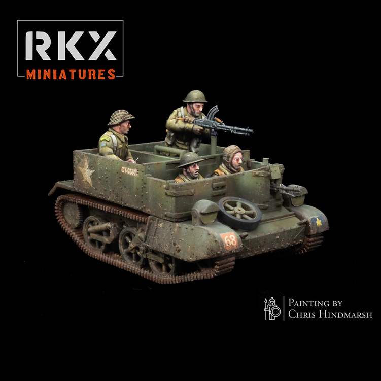British Universal Carrier Set - 3d Printed Scale Model Tank 1:56 / 28mm - RKX Miniatures