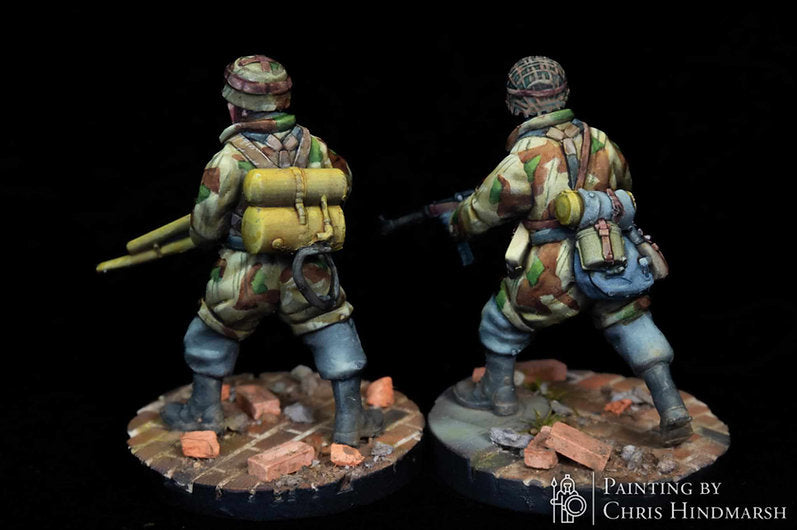 German Fallschirmjäger Flamethrower Team - 3d Printed Scale Models 1:56 / 28mm - RKX Miniatures
