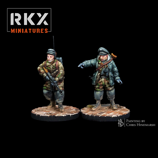 German Fallschirmjäger HQ Team - 3d Printed Scale Models 1:56 / 28mm - RKX Miniatures