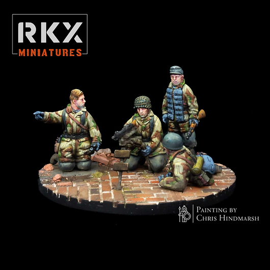 German Fallschirmjäger MG34 Team - 3d Printed Scale Models 1:56 / 28mm - RKX Miniatures