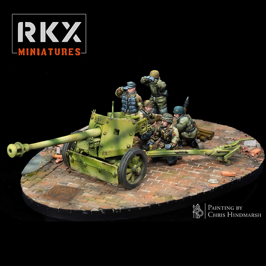 German Fallschirmjäger PaK 40 - 3d Printed Scale Models 1:56 / 28mm - RKX Miniatures