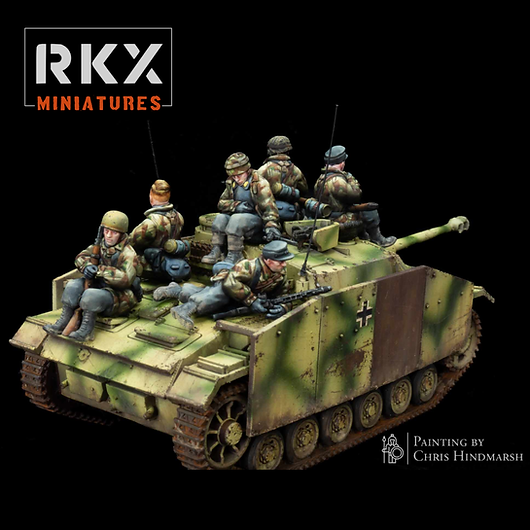 German Fallschirmjäger Tank Riders - 3d Printed Scale Models 1:56 / 28mm - RKX Miniatures