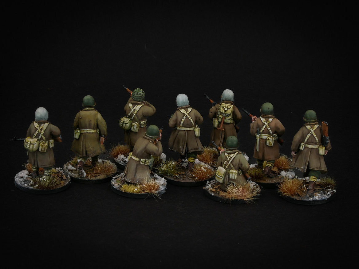 U.S. Rifle Platoon (Winter) - 3d Printed Scale Models 1:56 / 28mm - 30 Infantry - RKX Miniatures