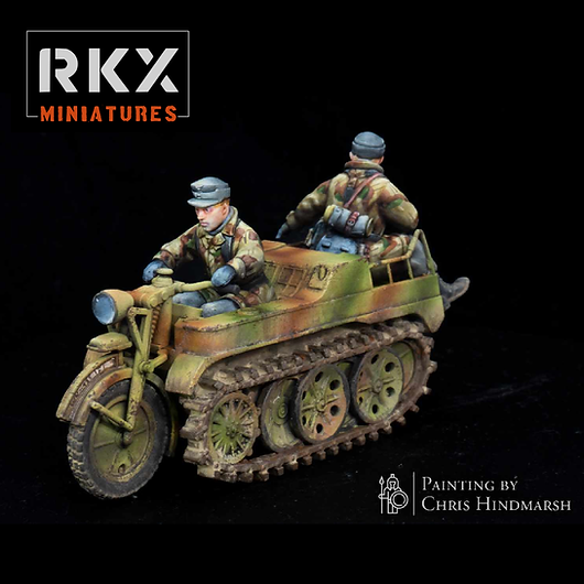 German Fallschirmjäger Kettenkrad - 3d Printed Scale Models 1:56 / 28mm - RKX Miniatures
