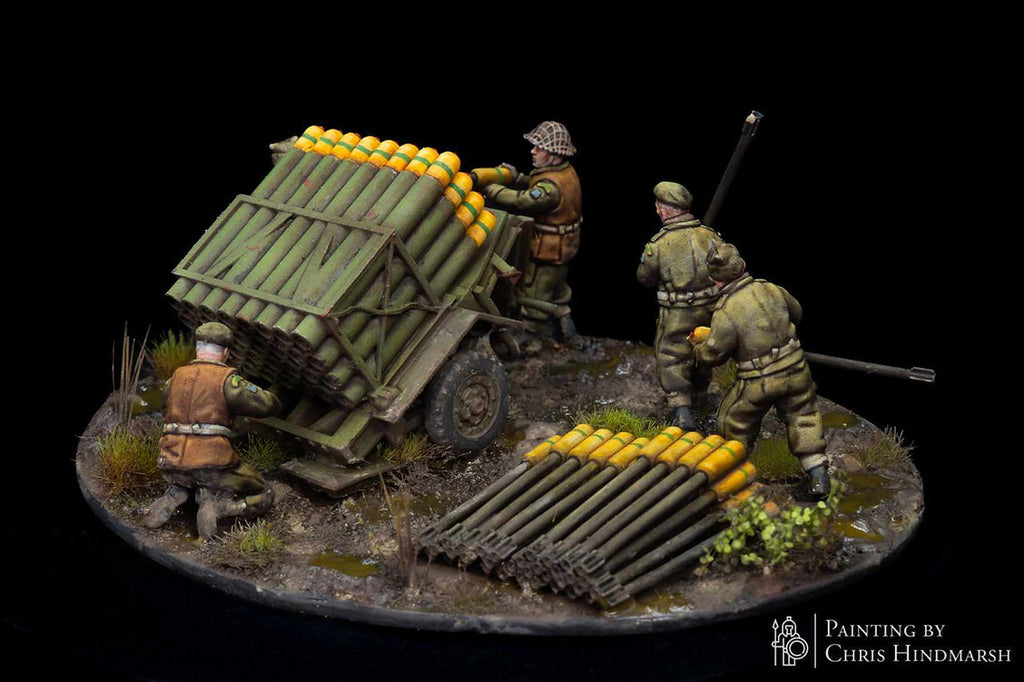 British / Canadian “Land Mattress” Artillery Set - 3d Printed Scale Models 1:56 / 28mm - RKX Miniatures