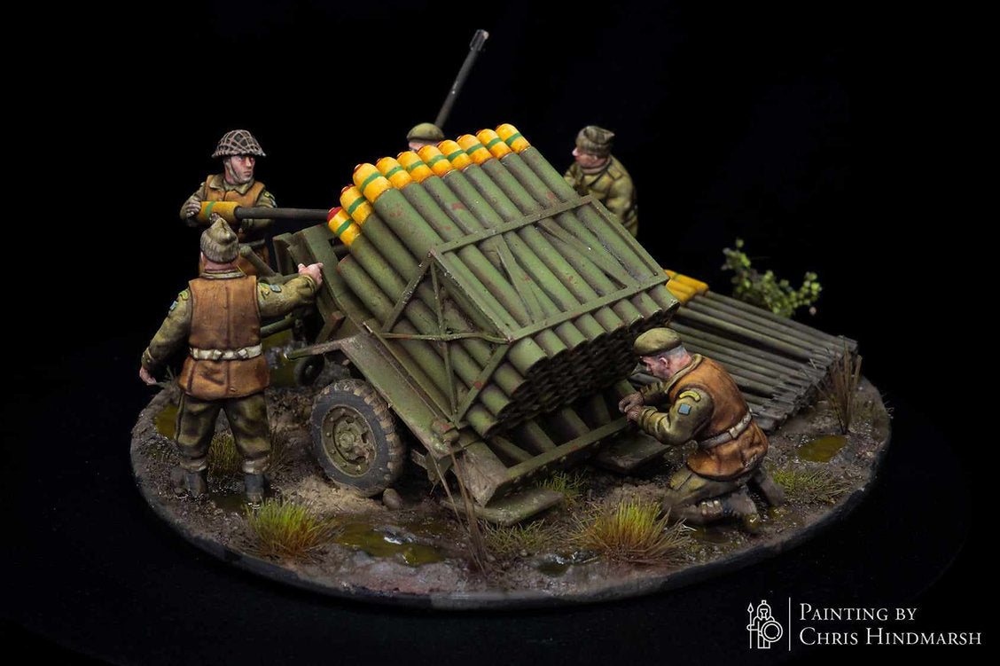British / Canadian “Land Mattress” Artillery Set - 3d Printed Scale Models 1:56 / 28mm - RKX Miniatures