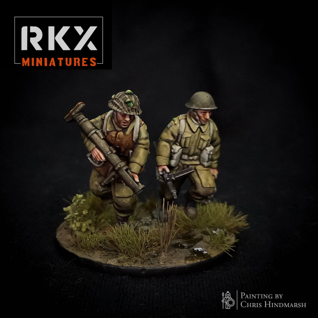 British / Canadian PIAT Team - 3d Printed Scale Models 1:56 / 28mm - RKX Miniatures