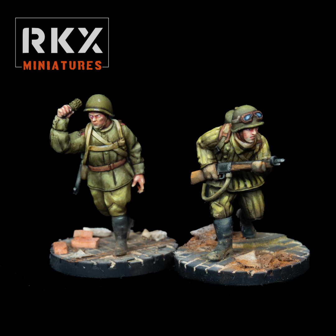 Soviet Flamethrower Team - 3d Printed Scale Model 1:56 / 28mm - RKX Miniatures
