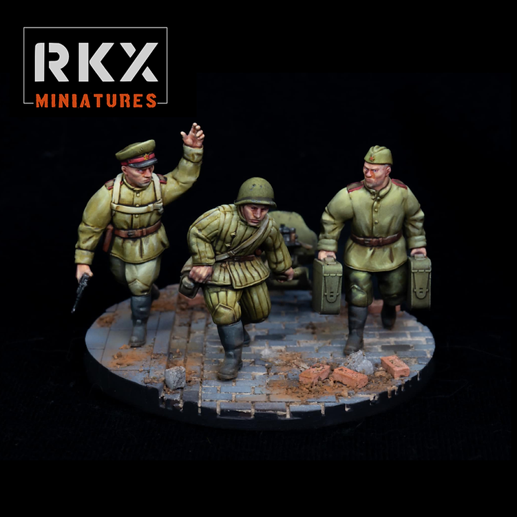 Soviet Maxim Team Deploying - 3d Printed Scale Model 1:56 / 28mm - RKX Miniatures
