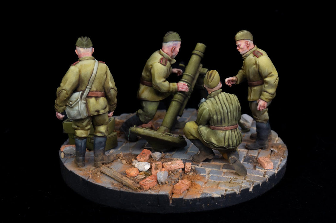 Soviet Heavy Mortar Team - 3d Printed Scale Model 1:56 / 28mm - RKX Miniatures
