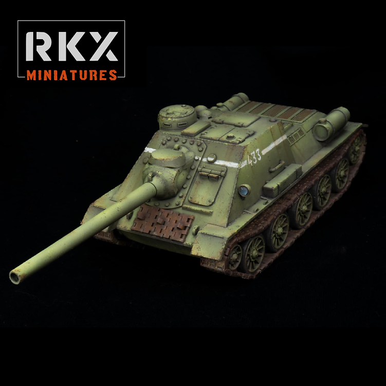 Soviet SU-100 - 3d Printed Scale Model Tank 1:56 / 28mm - RKX Miniatures