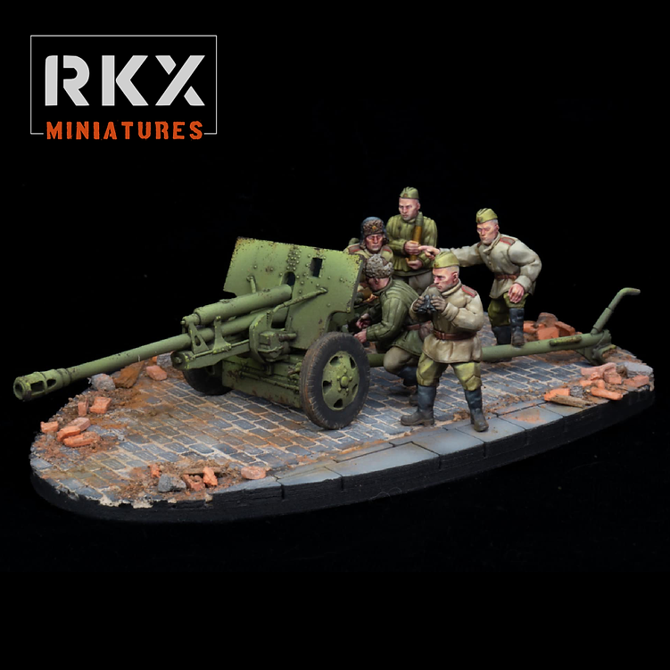 Soviet Zis-3 Field Gun - 3d Printed Scale Model Tank 1:56 / 28mm - RKX Miniatures
