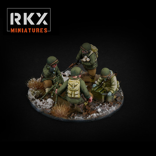 U.S. 60mm Mortar Team - 3d Printed Scale Model 1:56 / 28mm - RKX Miniatures